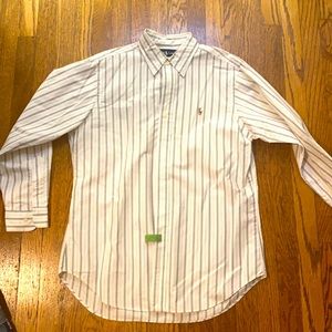 Ralph Lauren Green and White striped Oxford